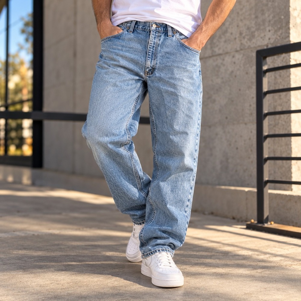 Carhartt B17-DST Relaxed Fit Jeans Men's 44x30 Light Wash Denim 100% Cotton